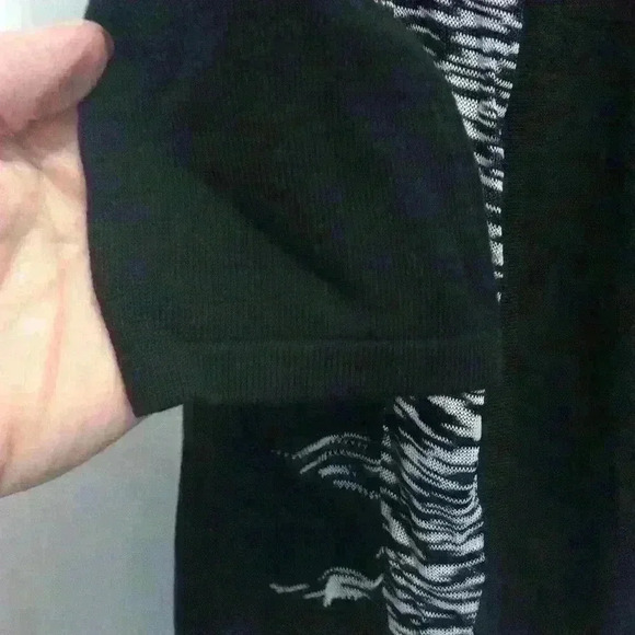 Chicos travelers xl black white dressy casual jacket cotton rayon blend size 2 - Picture 4 of 8